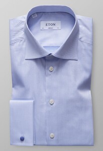 Eton Super Slim Uni French Cuff Overhemd Licht Blauw