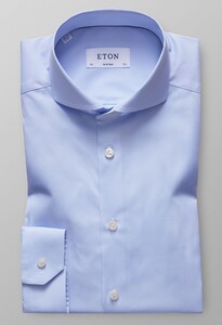 Eton Super Slim Uni Poplin Overhemd Licht Blauw