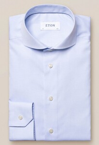 Eton Super Slim Uni Poplin Overhemd Licht Blauw Melange