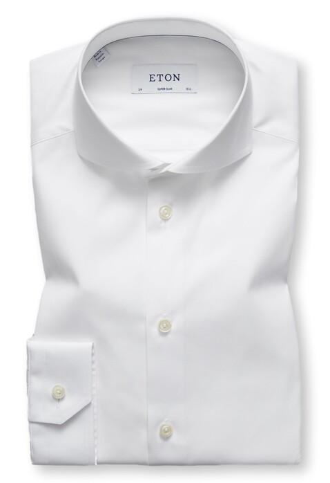 Eton Super Slim Uni Poplin Overhemd Wit