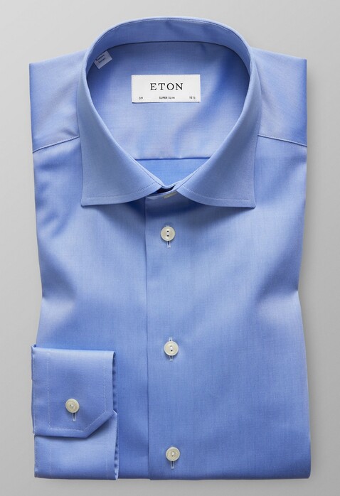 Eton Supre Slim Signature Twill Shirt Pastel Blue