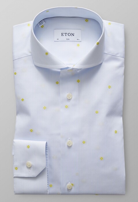 Eton Tennis Ball Fil Coupé Overhemd Licht Blauw