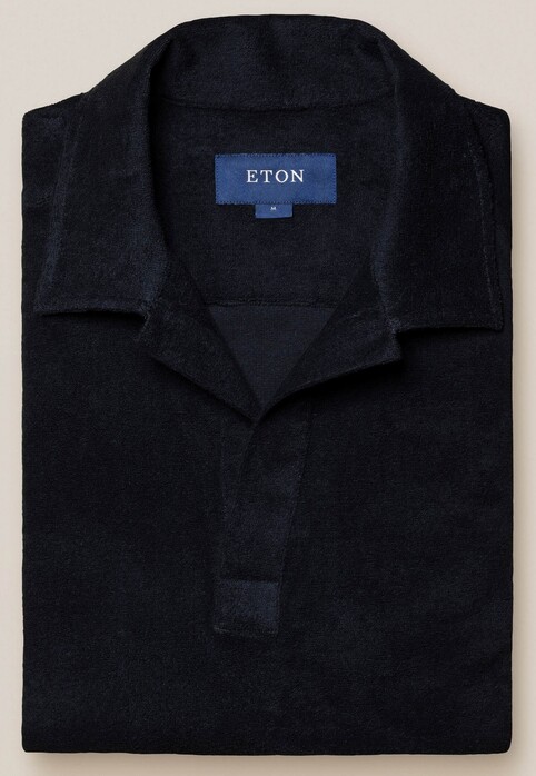 Eton Terry Popover Polo Poloshirt Dark Evening Blue