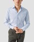 Eton Texture Weave Fine Pattern Lightweight Cotton Tencel Overhemd Licht Blauw