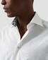 Eton Texture Weave Fine Pattern Lightweight Cotton Tencel Overhemd Wit