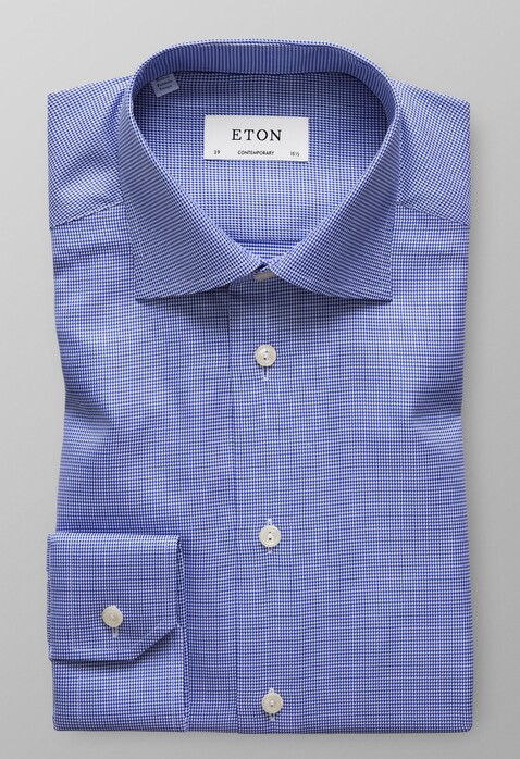 Eton Textured Twill Shirt Dark Evening Blue