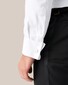 Eton Textured Twill Tuxedo Shirt French Cuff Fly Front Hidden Buttons Overhemd Wit