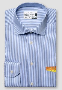 Eton The Help! Shirt Pinstripe Fine Twill Overhemd Blauw