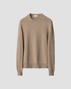 Eton Thick Plain Stitch Luxury Eco Cashmere Crew Neck Trui Beige
