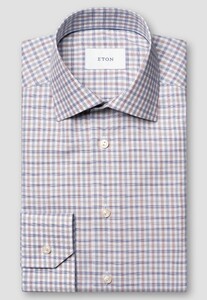 Eton Three Color Check Organic Cotton Fine Twill Overhemd Multicolor