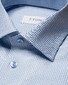 Eton Tonal Buttons Cotton Tencel Check Shirt Light Blue