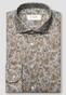 Eton Twill Allover Floral Pattern Fantasy Paisley Overhemd Bruin-Blauw