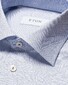 Eton Twill Allover Mini Check Cutaway Collar Shirt Blue