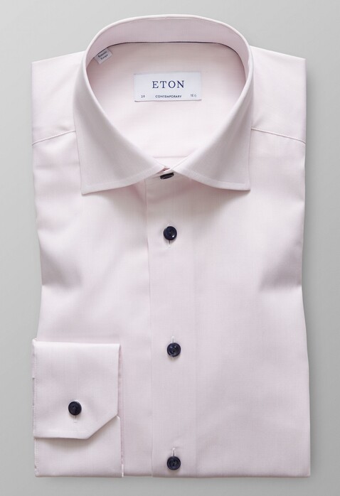Eton Twill Business Faux Uni Overhemd Roze