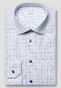 Eton Twill Duo Color Multi Check Contrast Buttons Overhemd Licht Blauw