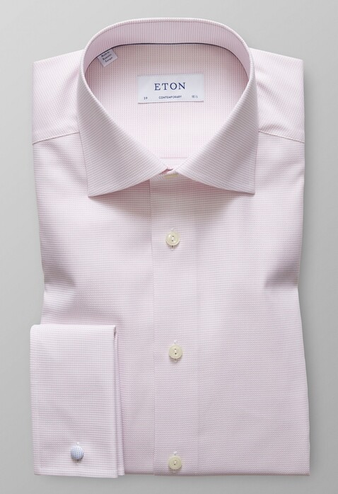 Eton Twill French Cuff Overhemd Roze