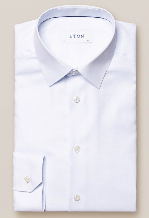 Eton Twill Pin Dot Pattern Shirt Light Blue