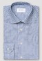 Eton Twill Stretch Allover Check Shirt Blue