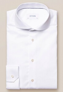 Eton Twill Stretch Overhemd Wit
