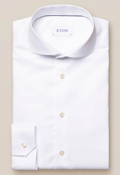 Eton Twill Stretch Shirt White