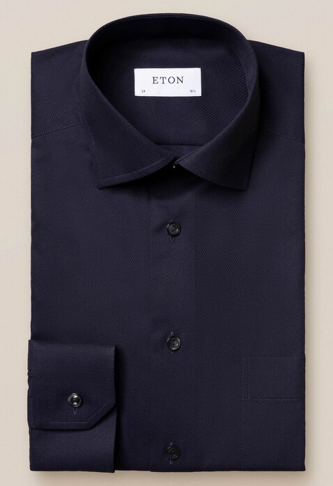 Eton Twill Uni Cutaway Shirt Navy