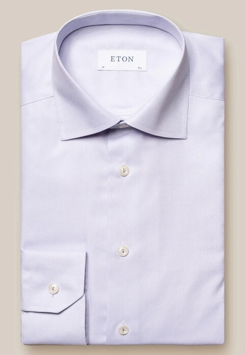 Eton Twill Uni Organic Cotton Shirt Light Purple