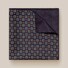 Eton Two-Face Medallion Wool Flannel Pocket Square Navy