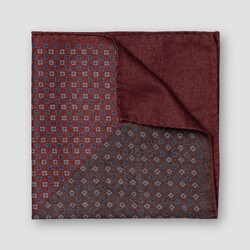 Eton Two-Face Patterned Wool Pochet Donker Rood