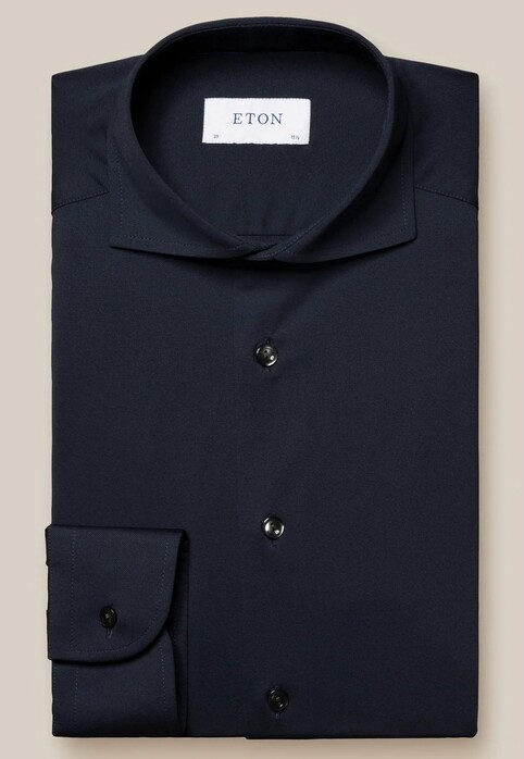 Eton Ultimate Comfort Four-Way Stretch Shirt Navy