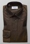 Eton Uni Button Under Signature Twill Shirt Dark Brown Melange