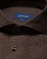 Eton Uni Color Classic Brushed Cotton Luxury Flanel Overhemd Donker Bruin