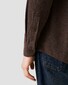 Eton Uni Color Classic Brushed Cotton Luxury Flannel Shirt Dark Brown Melange