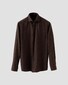 Eton Uni Color Classic Brushed Cotton Luxury Flannel Shirt Dark Brown Melange