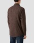 Eton Uni Color Classic Brushed Cotton Luxury Flannel Shirt Dark Brown Melange