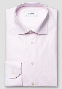 Eton Uni Color Dobby Texture Cotton Shirt Light Pink