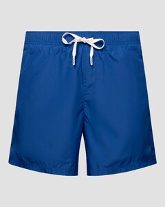 Eton Uni Color Drawstring Rear Zip Pocket Swim Short Blauw