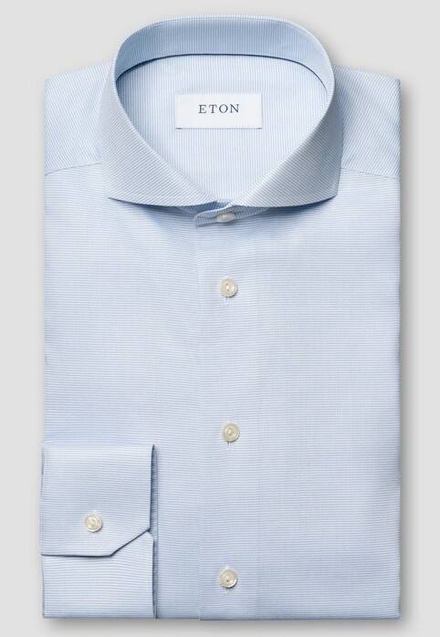 Eton Uni Color Organic Cotton Signature Oxford Overhemd Licht Blauw