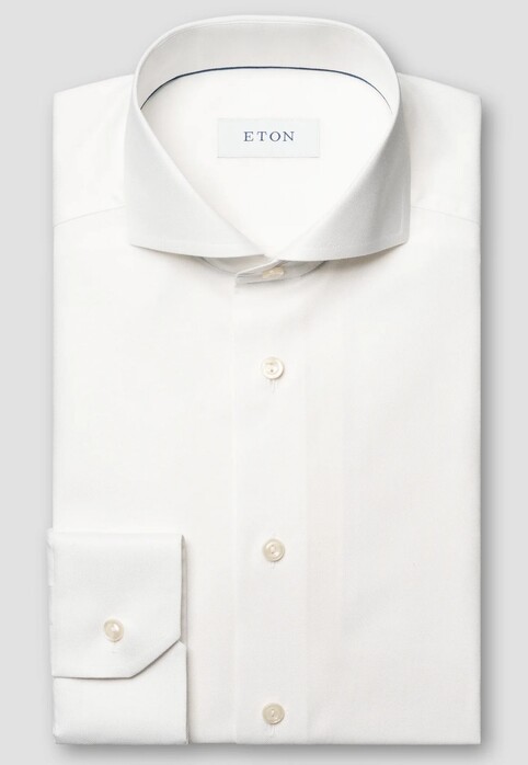 Eton Uni Color Organic Cotton Signature Oxford Overhemd Wit