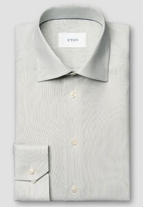 Eton Uni Color Organic Extra Long Staple Cotton Fine Twill Overhemd Licht Groen