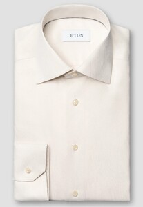 Eton Uni Color Organic Extra Long Staple Cotton Fine Twill Overhemd Off White