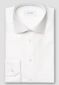 Eton Uni Color Organic Extra Long Staple Cotton Fine Twill Overhemd Wit