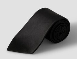 Eton Uni Color Silk Twill Texture Tie Black