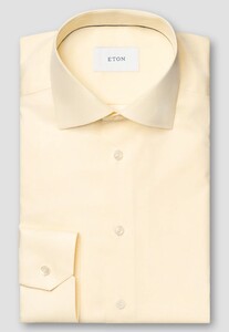 Eton Uni Color Soft Touch Cotton Tencel Overhemd Geel