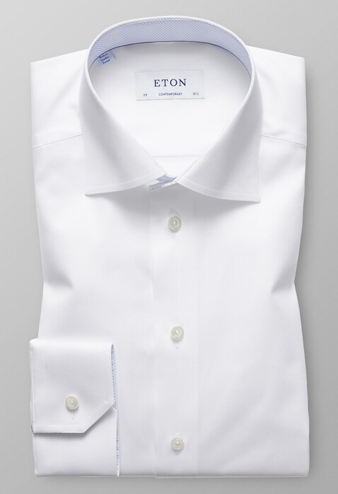Eton Uni Contemporary Micro Detail Overhemd Wit