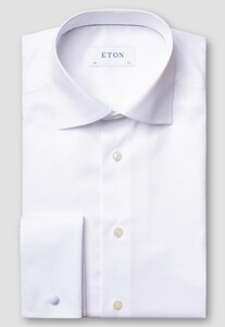 Eton Uni Cotton Luxury Signature Twill French Cuffs Shirt White