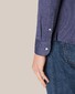 Eton Uni Cotton Piqué Knitted Shirt Overhemd Navy
