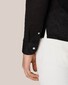 Eton Uni Cotton Piqué Knitted Shirt Overhemd Zwart
