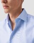 Eton Uni Cotton Rich Diagonal Textured Twill Shirt Light Blue