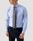 Eton Uni Cotton Rich Diagonal Textured Twill Shirt Light Blue