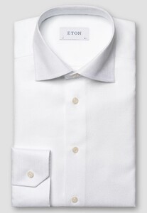 Eton Uni Cotton Tencel Lyocell Stretch Overhemd Wit